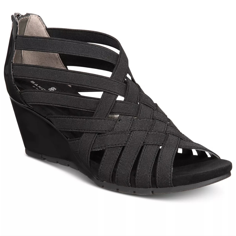 BANDOLINO Gillmiro Strappy Wedge Sandals, Black